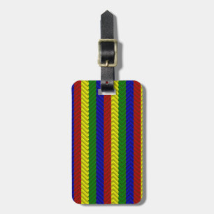 Primary Colours Herringbone Luggage Tag