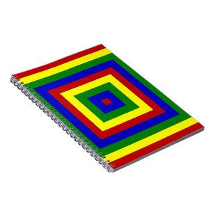 Primary Colours Layered Squares Spiral Notebook
