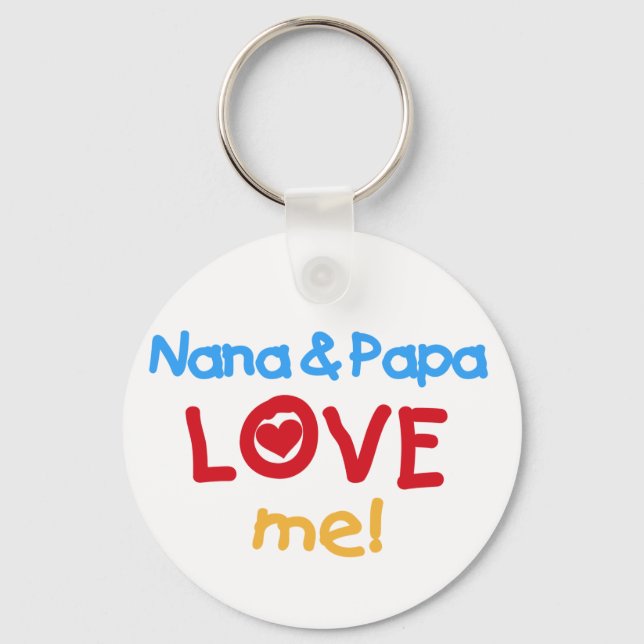 Primary Colours Nana and Papa Love Me Key Ring (Front)