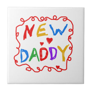 Primary Colours New Daddy Gifts Tile