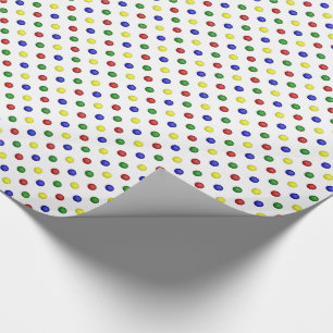 Primary Colours, Polka Dots Transparent GIFT WRAP