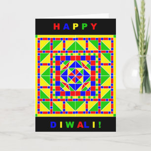 Primary Colours Rangoli Diwali Card