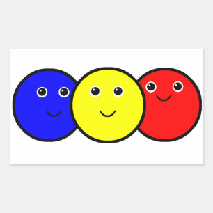 Primary Colours Rectangular Sticker
