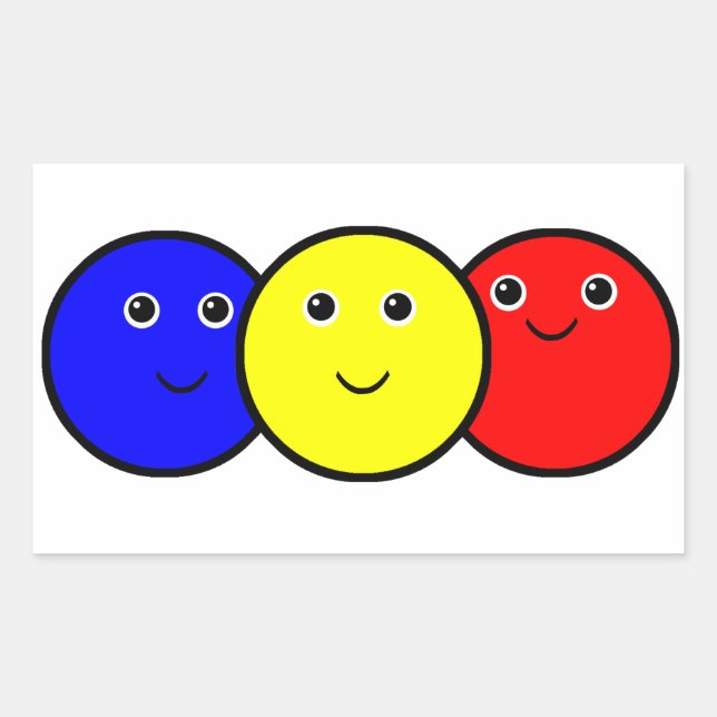 Primary Colours Rectangular Sticker (Front)