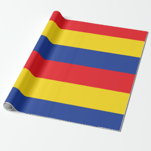 Primary Colours Red Yellow Blue 1st Birthday Party Wrapping Paper