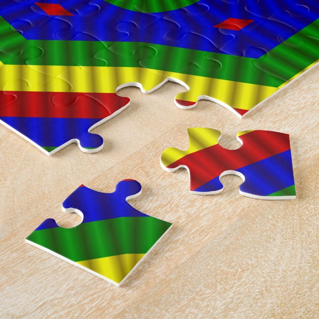 Primary Colours Rolled Flower 1 Jigsaw Puzzle (Side)
