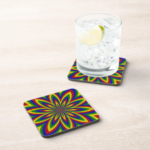 Primary Colours Rolled Flower 2 Coaster