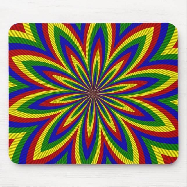 Primary Colours Rolled Flower 2 Mouse Pad (Front)