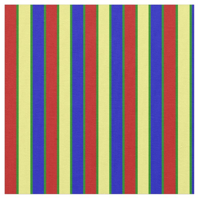 Primary Colours-Stripes 04-Fabric Fabric (Close Up)