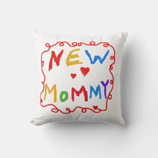 Primary Colours Text New Mummy Gifts Cushion
