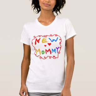 Primary Colours Text New Mummy Tshirts