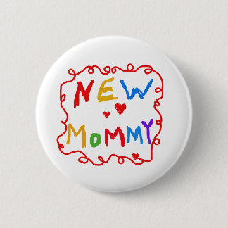 Primary Colours Text New Mummy  Tshirts 6 Cm Round Badge