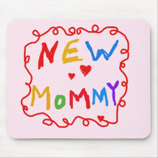 Primary Colours Text New Mummy  Tshirts Mouse Pad