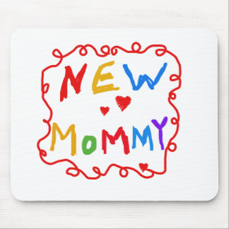 Primary Colours Text New Mummy Tshirts Mouse Pad