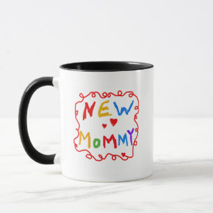 Primary Colours Text New Mummy Tshirts Mug