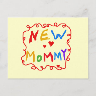 Primary Colours Text New Mummy Tshirts Postcard