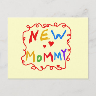 Primary Colours Text New Mummy Tshirts Postcard