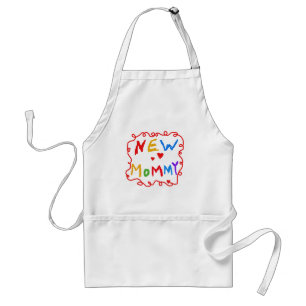 Primary Colours Text New Mummy Tshirts Standard Apron