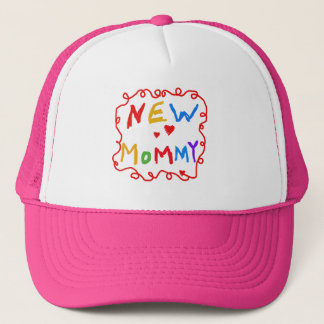 Primary Colours Text New Mummy Tshirts Trucker Hat