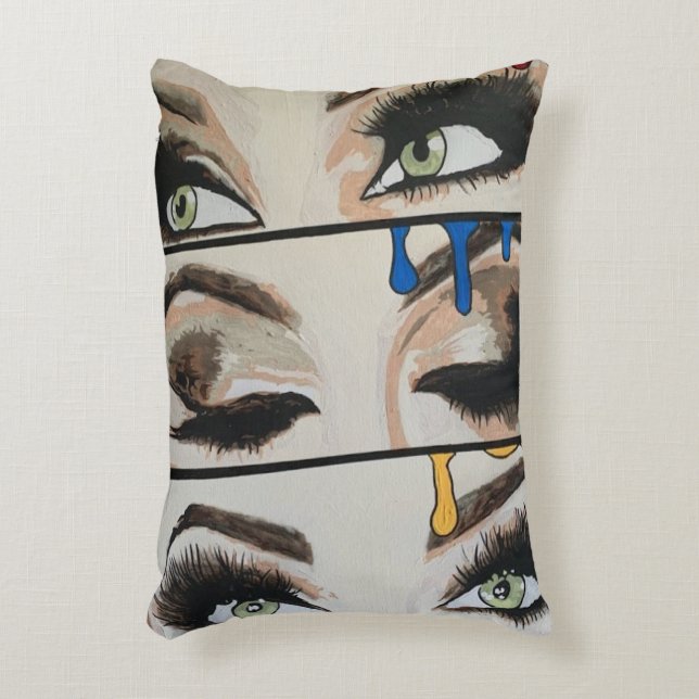 ‘Primary Concern’ Painting on a  Decorative Cushion (Front(Vertical))