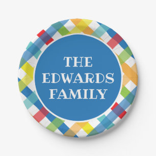 Primary Criss Cross Personalised Party Plates