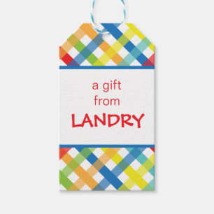 Primary Criss Cross Personalized Gift Tags