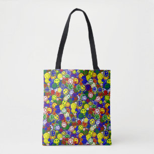 Primary Face Beads-BLUE-ALLOVER TOTE BAG