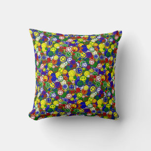 Primary Face Beads-GREEN-16x16 THROW PILLOW
