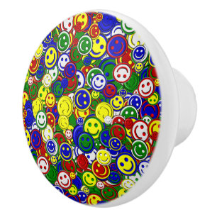 Primary Face Beads-GREEN-CERAMIC KNOB