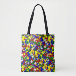 Primary Face Beads-RED-ALLOVER TOTE BAG