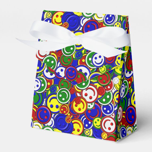 Primary Happy Face Allover Beads Favour Box (Front Side)