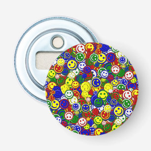 Primary Happy Face Allover Bottle Opener