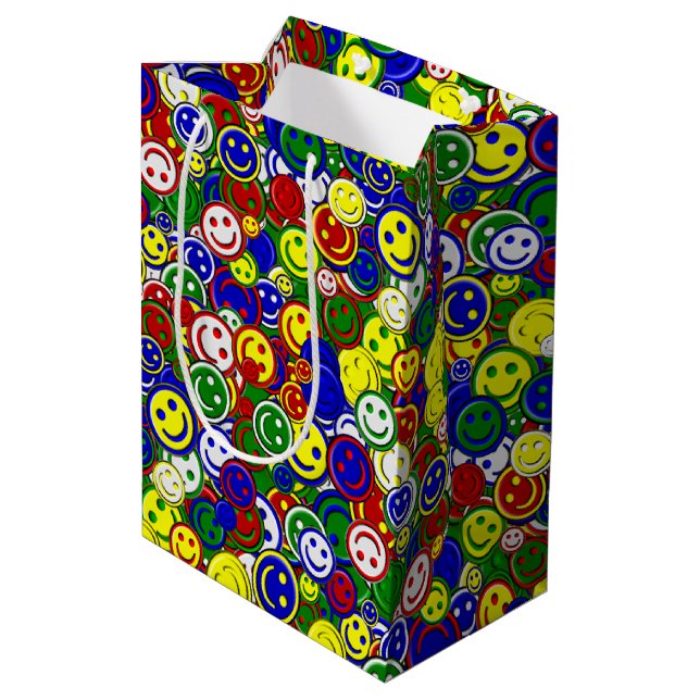 Primary Happy Face Beads,GREEN-GIFT BAG m (Back Angled)