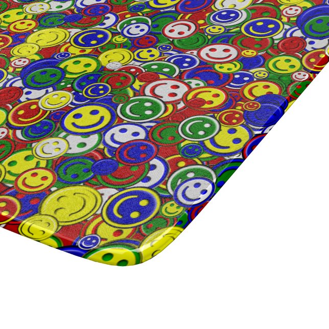 Primary Happy Face Beads,RED-6x7 CUTTING BOARD (Corner)