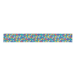 Primary Party Chequerboard Kid's Grosgrain Ribbon
