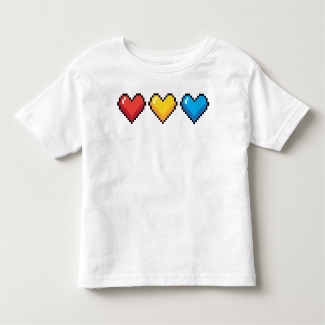 Primary Pixel Hearts Kids Novelty T-Shirt (Front)