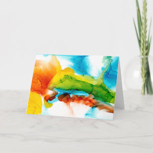 Primary Plume - Watercolors Card