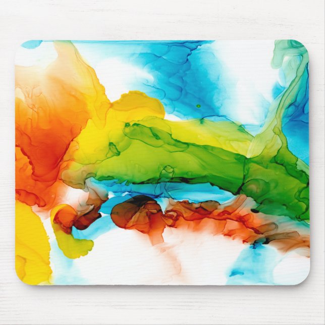 Primary Plume - Watercolors Mouse Pad (Front)