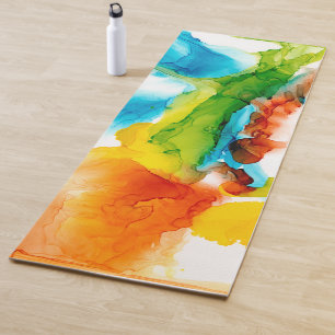 Primary Plume - Watercolors Yoga Mat