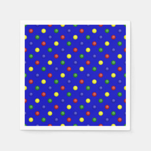Primary Polka Dots-Blue Paper Napkins