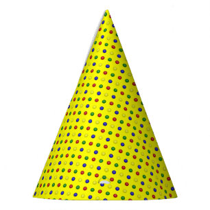 Primary Polka Dots-Yellow-PAPER PARTY HATS