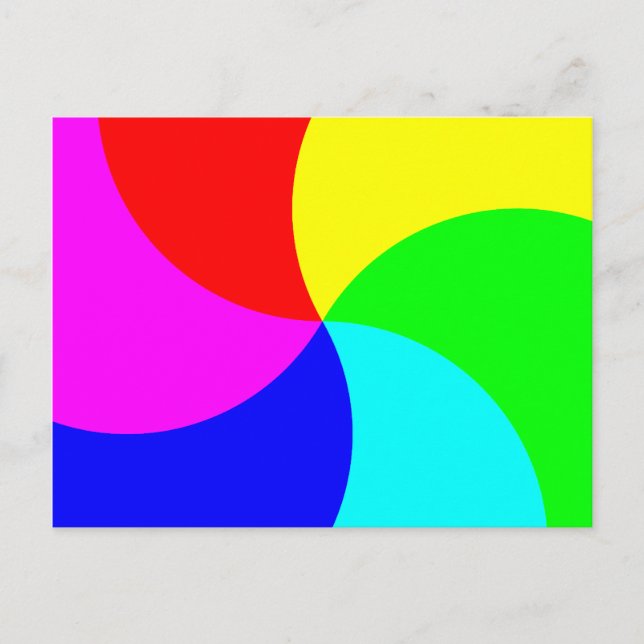 Primary Rainbow Spiral Postcard (Front)