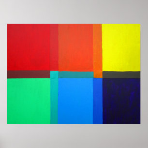 Primary Secondary Tertiary Color Grid. Abstract Poster