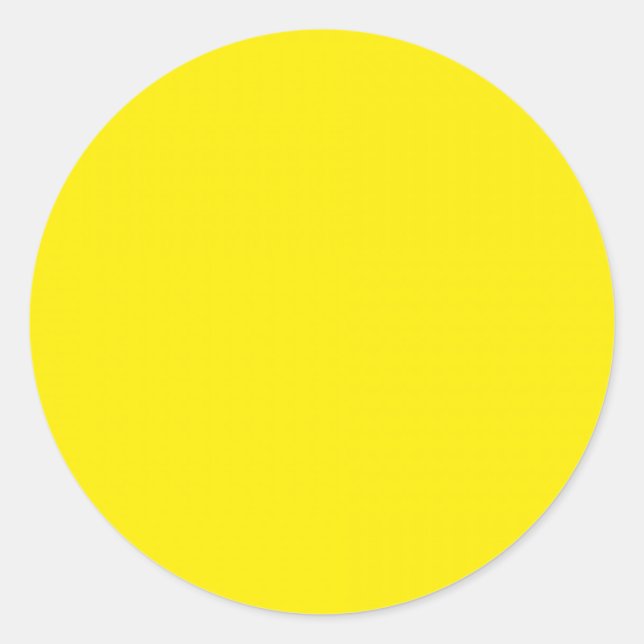 Primary Yellow Colour Classic Round Sticker (Front)
