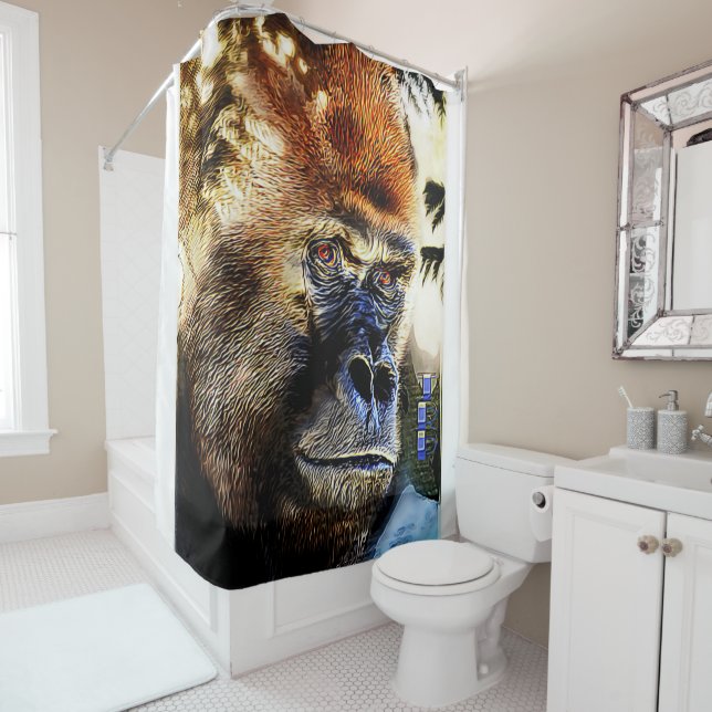 Primate Models: Outstanding Gorilla 01-01 Shower Curtain (In Situ)