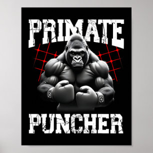 Primate Puncher Boxing Muscular Gorilla Boxer Ape  Poster