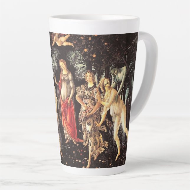 Primavera / Allegory of Spring by Botticelli Latte Mug (Right Angle)