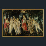 Primavera / Allegory of Spring by Botticelli Poster<br><div class="desc">Primavera by Sandro Botticelli (c. 1482) currently housed in the Uffizi Gallery in Florence was painted for the powerful Medici family and was displayed in their palace.</div>