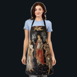 Primavera, Allegory of Spring by Sandro Botticelli Apron<br><div class="desc">Primavera or Allegory of Spring c. 1482 by Sandro Botticelli (1444-1510) is a vintage Renaissance fine art mythology nature painting featuring a group of mythological figures in a forest or garden. Allegorical for the lush growth of the Spring season. There are six women, two men and a blindfolded putto angel...</div>