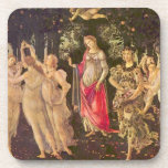 Primavera, Allegory of Spring by Sandro Botticelli Coaster<br><div class="desc">Primavera or Allegory of Spring c. 1482 by Sandro Botticelli (1444-1510) is a vintage Renaissance fine art mythology nature painting featuring a group of mythological figures in a forest or garden. Allegorical for the lush growth of the Spring season. There are six women, two men and a blindfolded putto angel...</div>
